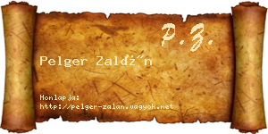 Pelger Zalán névjegykártya